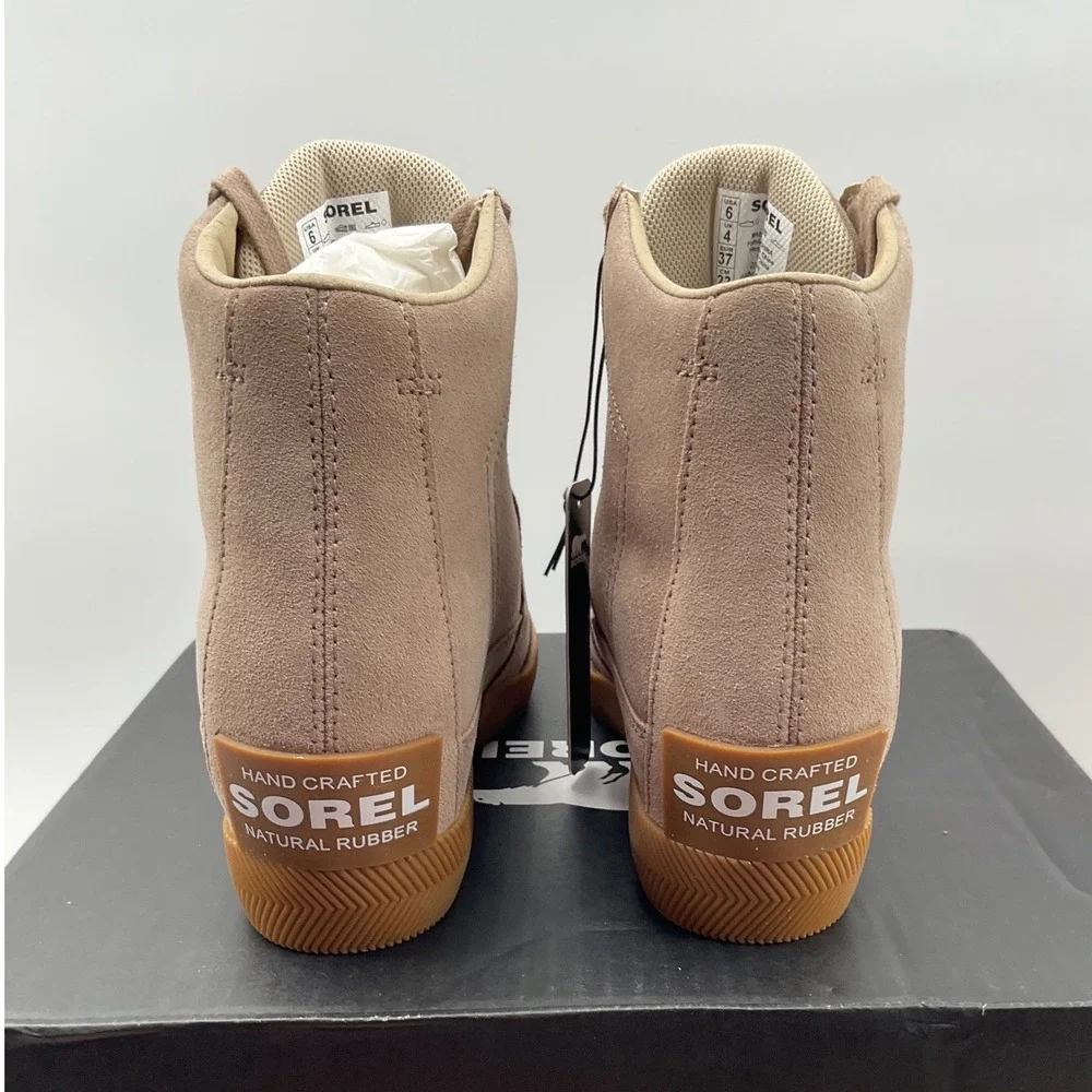 Sorel Evie Sport Lace Waterproof Suede Wedge Sneakers Tawny Buff NL4913-264 6